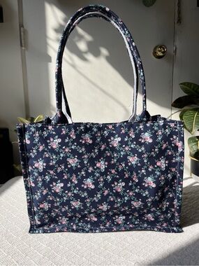 Floral Cotton Book Tote